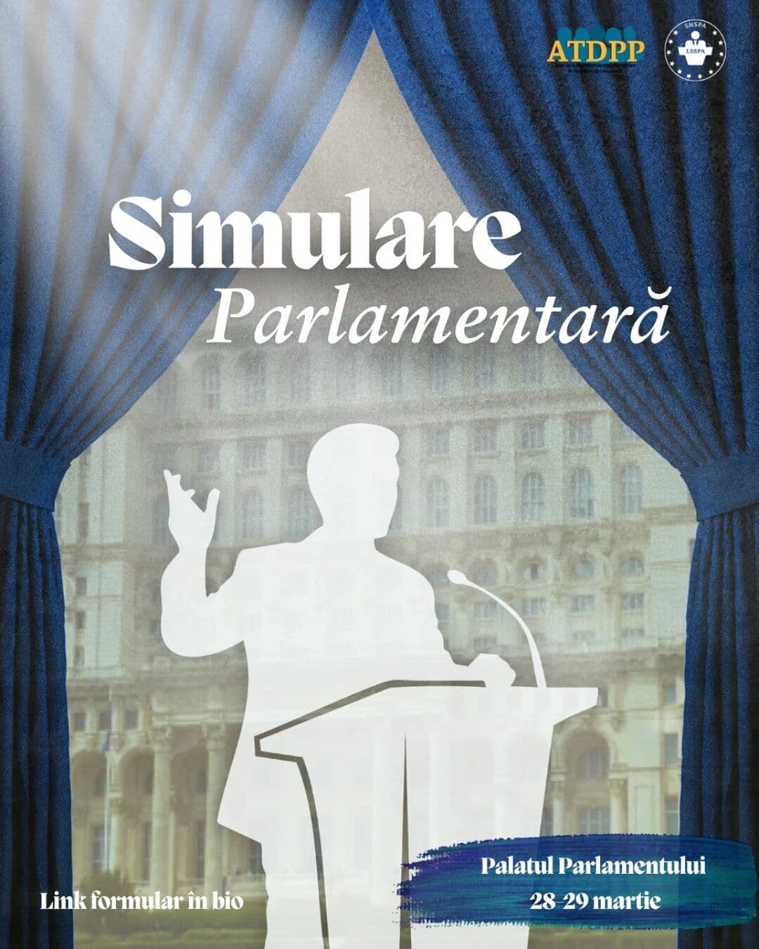 Afișul Simulării Camerei Deputaților, 28-29 martie 2026, Palatul Parlamentului